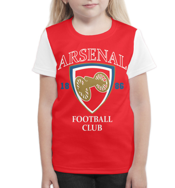 Футболка для девочек с изображением Arsenal цвета Белый