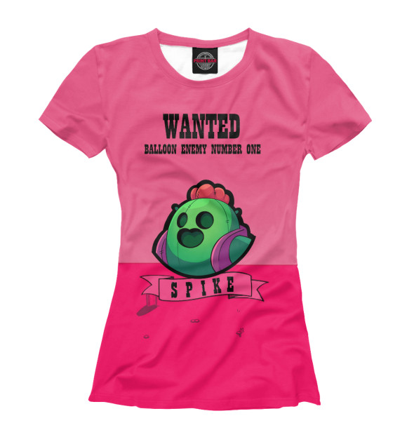 Женская футболка с изображением Wanted - Spike цвета Белый
