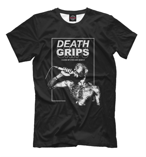 Мужская футболка с изображением DEATH GRIPS 2 цвета Черный