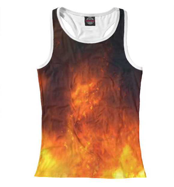 Женская майка-борцовка с изображением Пламя цвета Белый