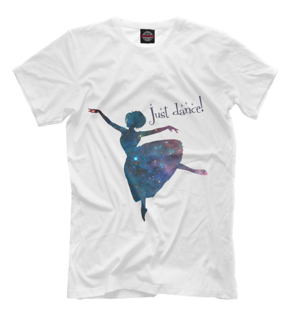 Мужская футболка с изображением Just dance цвета Молочно-белый
