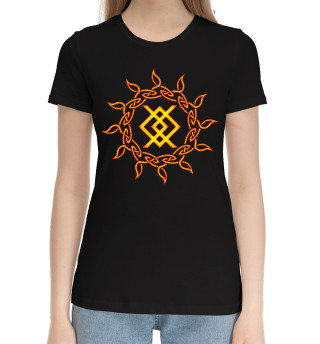 Женская хлопковая футболка Славянский символ Купало