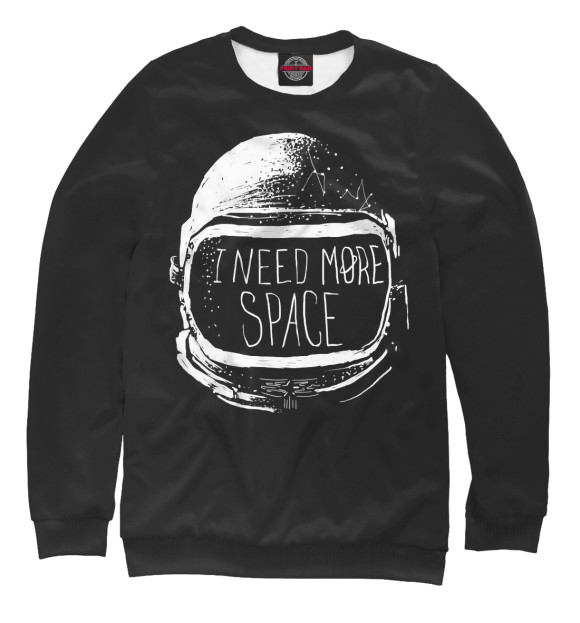 Женский свитшот с изображением I need more space цвета Белый