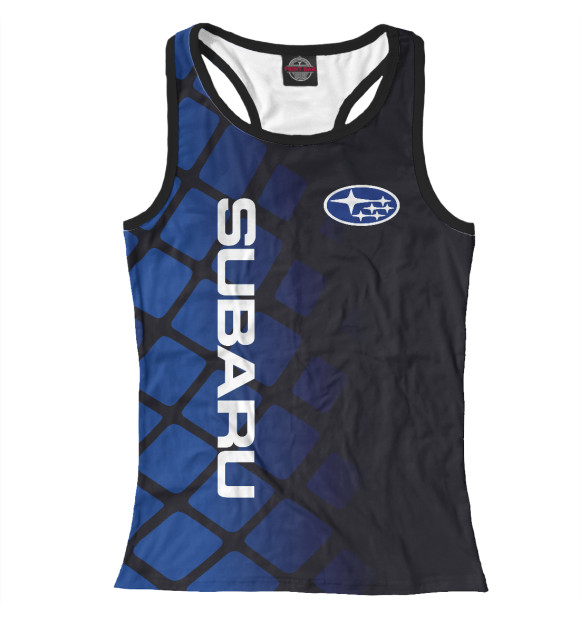 Женская майка-борцовка с изображением Subaru | Субару | Авто цвета Белый