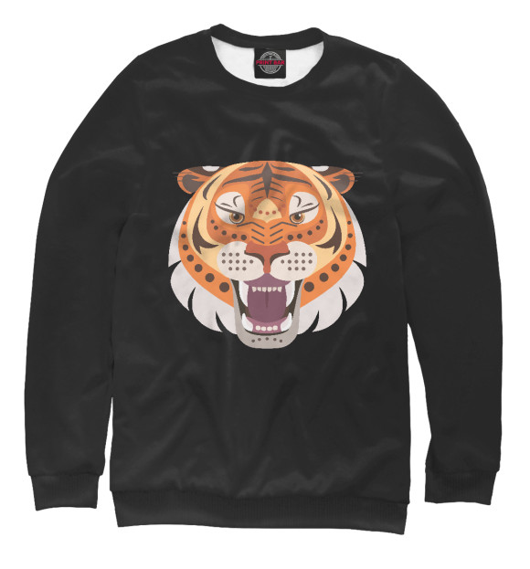 Свитшот для девочек с изображением African Tiger цвета Белый