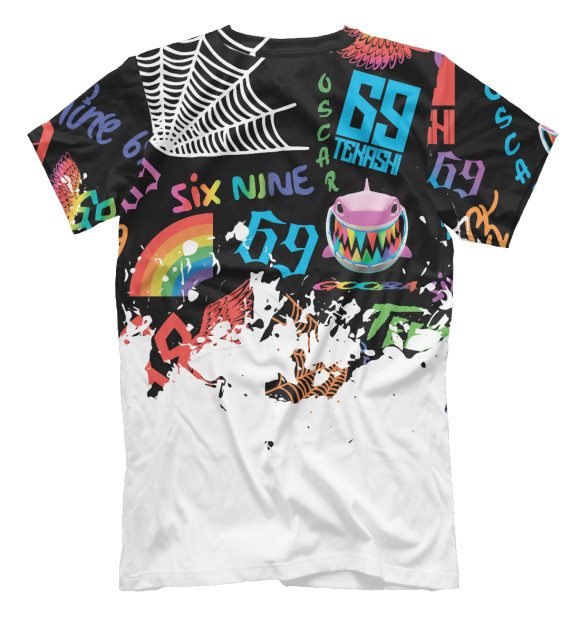 Мужская футболка с изображением 6ix9ine цвета Белый