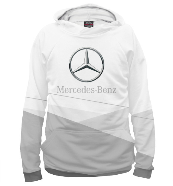 Мужское худи с изображением Mercedes-Benz цвета Белый