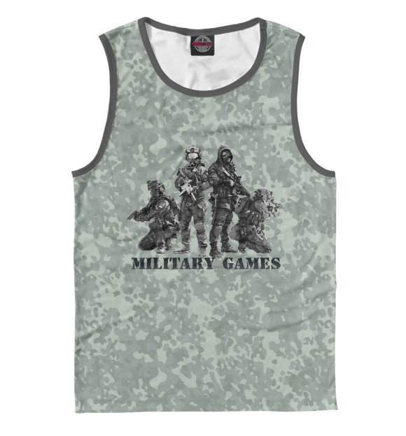 Мужская майка с изображением Military Games цвета Белый