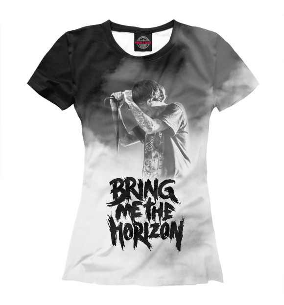 Женская футболка с изображением Bring Me the Horizon дым цвета Белый