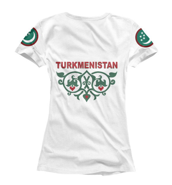 Футболка для девочек с изображением Туркмения цвета Белый