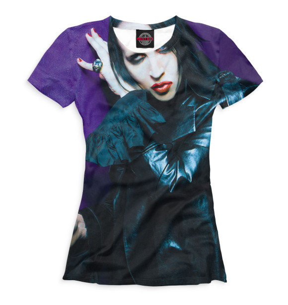 Женская футболка с изображением Marilyn Manson цвета Белый