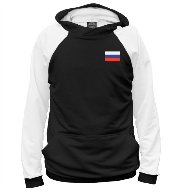 Мужское худи с изображением Спорт России цвета Белый