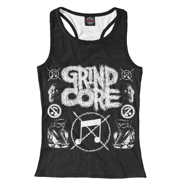 Женская майка-борцовка с изображением Grindcore цвета Белый