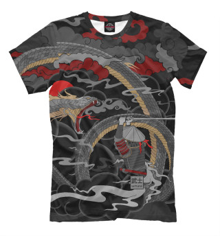 Мужская футболка Самурай и змея