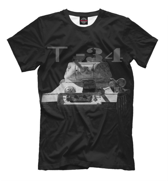 Мужская футболка с изображением Т - 34 цвета Черный