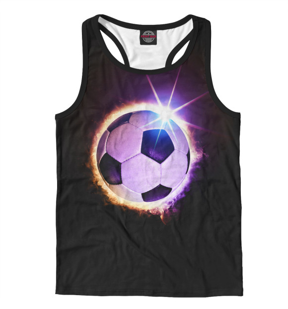 Мужская майка-борцовка с изображением Победный мяч цвета Белый