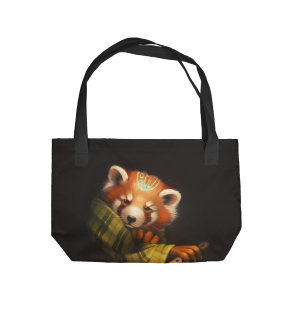 Пляжная сумка с изображением Red panda цвета 