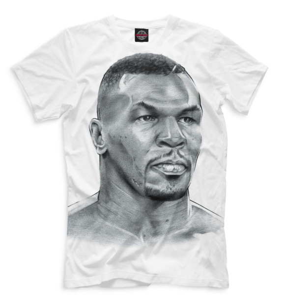 Мужская футболка с изображением Майк Тайсон цвета Молочно-белый