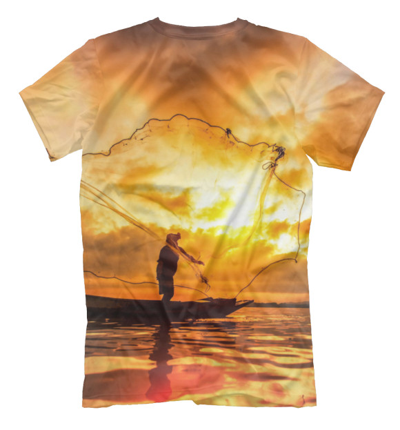 Мужская футболка с изображением Fishing цвета Белый