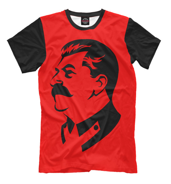 Мужская футболка с изображением Сталин цвета Темно-розовый