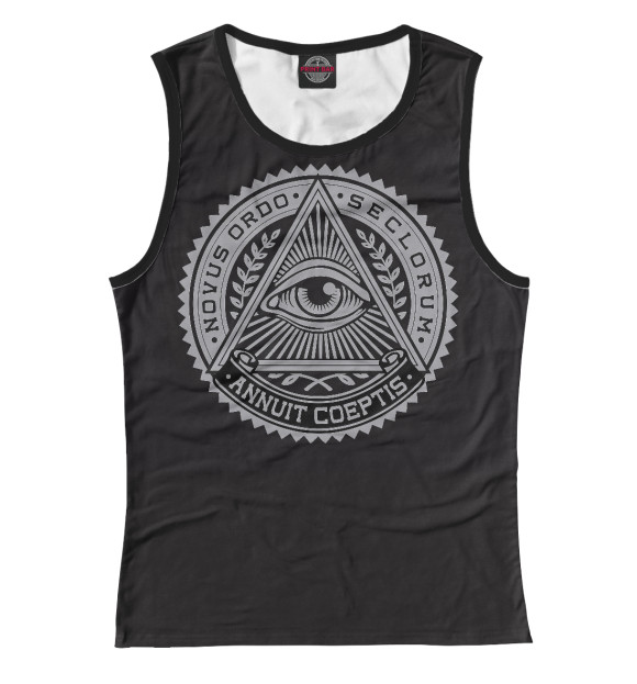 Майка для девочки с изображением Illuminati цвета Белый