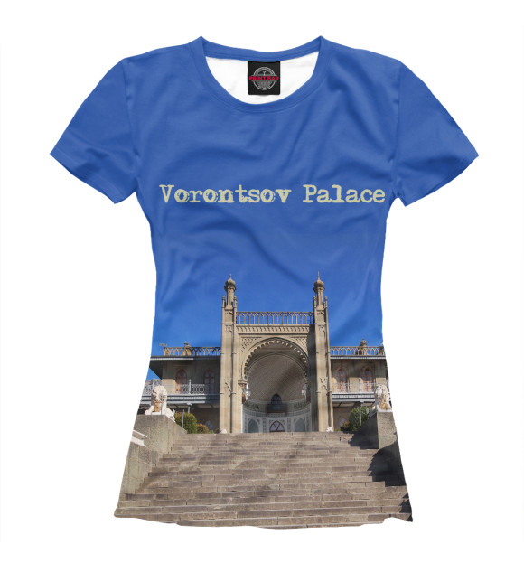 Женская футболка с изображением Воронцовский дворец цвета Белый