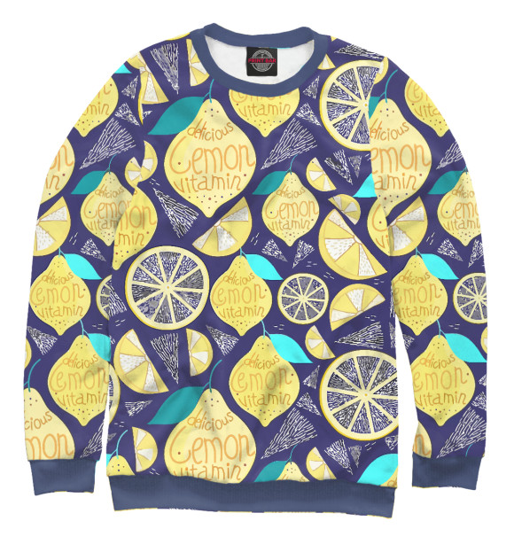 Мужской свитшот с изображением Лимоны цвета Белый