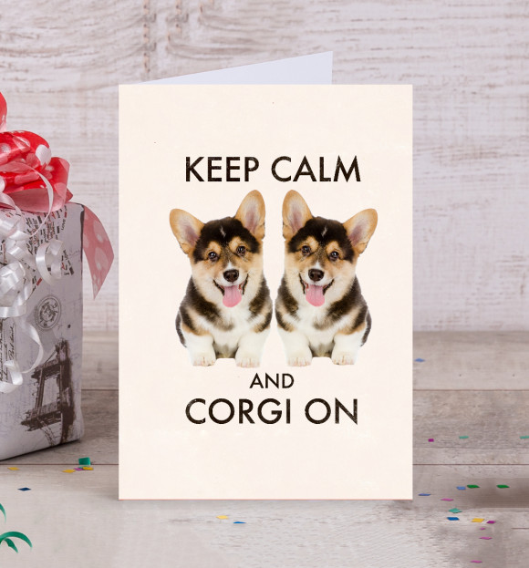 Открытка с изображением Welsh Corgi цвета Белый