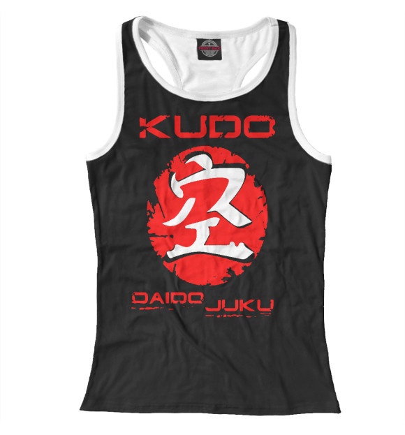 Женская майка-борцовка с изображением Кудо иероглиф цвета Белый