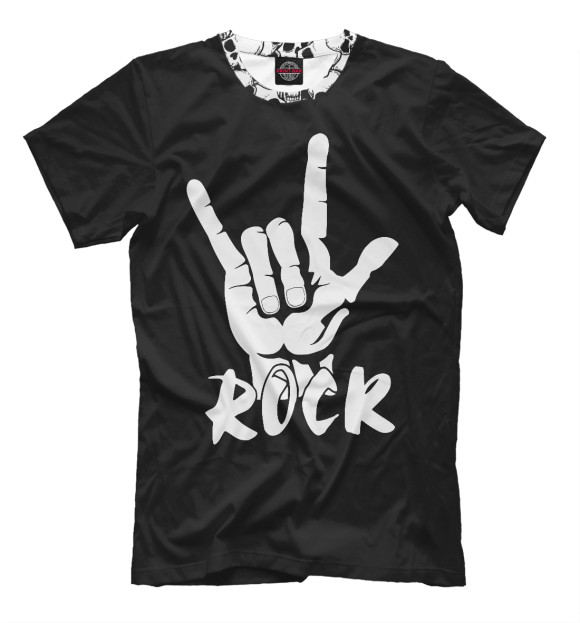 Футболка для мальчиков с изображением Rock цвета Белый