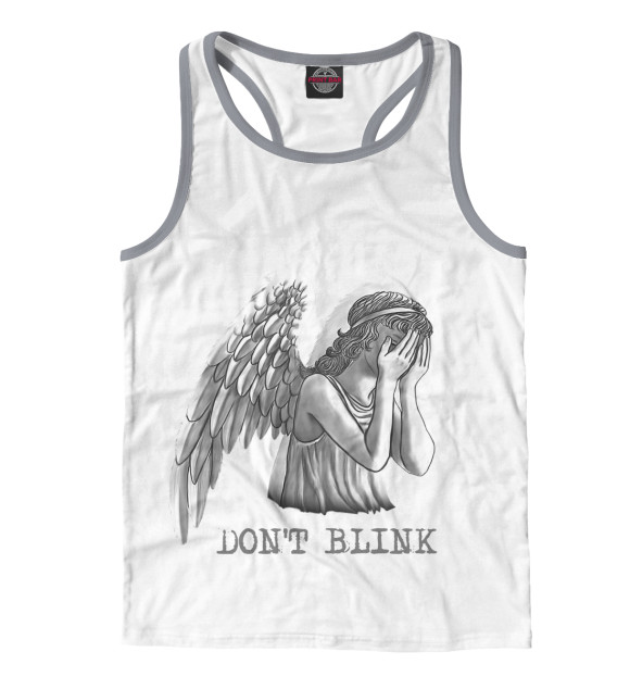 Мужская майка-борцовка с изображением Плачущий ангел цвета Белый