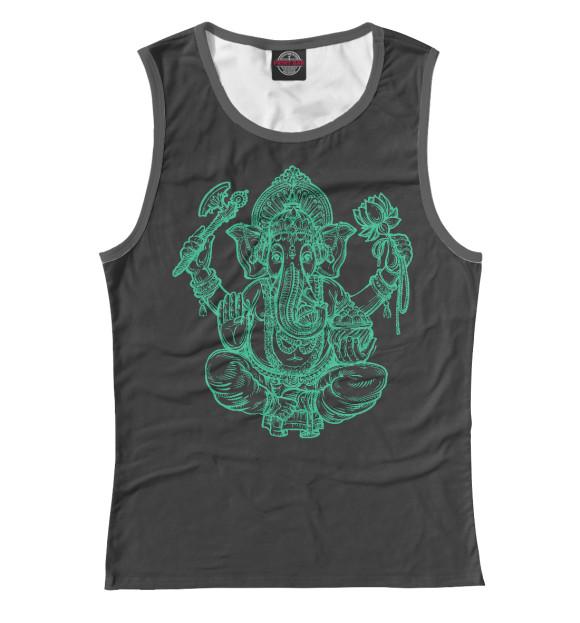 Женская майка с изображением Ганеш цвета Белый