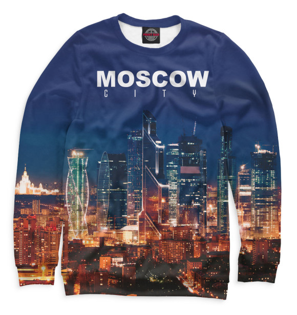 Свитшот для девочек с изображением Москва цвета Белый
