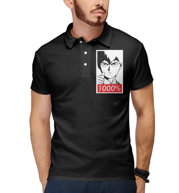 Мужское поло с притом 1000% цвета Белый Мужское поло с изображением 1000% цвета Белый