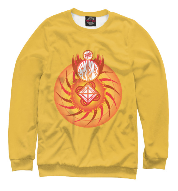 Мужской свитшот с изображением Талисман Богатства. цвета Белый