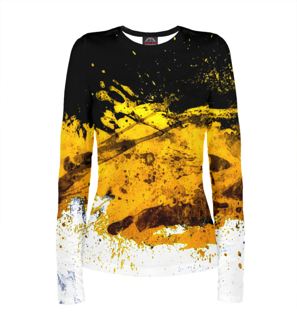 Женский лонгслив с изображением Grunge color цвета Белый