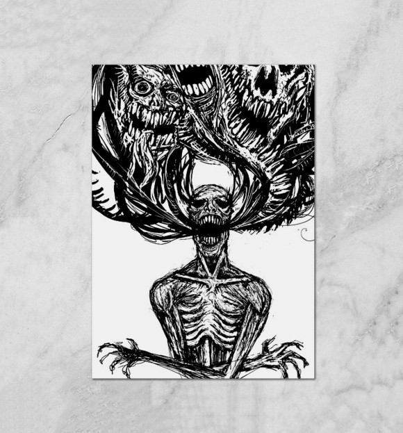 Плакат с изображением inside цвета Белый