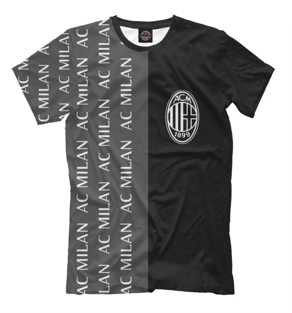 Мужская футболка с изображением Милан | Полосы цвета Белый