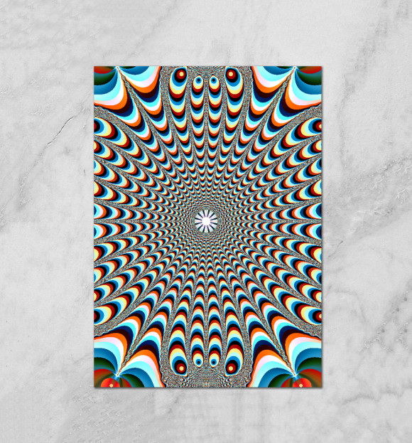 Плакат с изображением Оптическая иллюзия цвета Белый