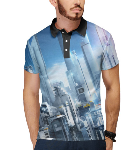

Поло Print Bar, Белый, Mirror's Edge