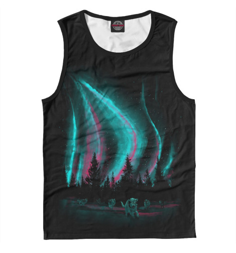 

Майки Print Bar, Белый, Северное сияние