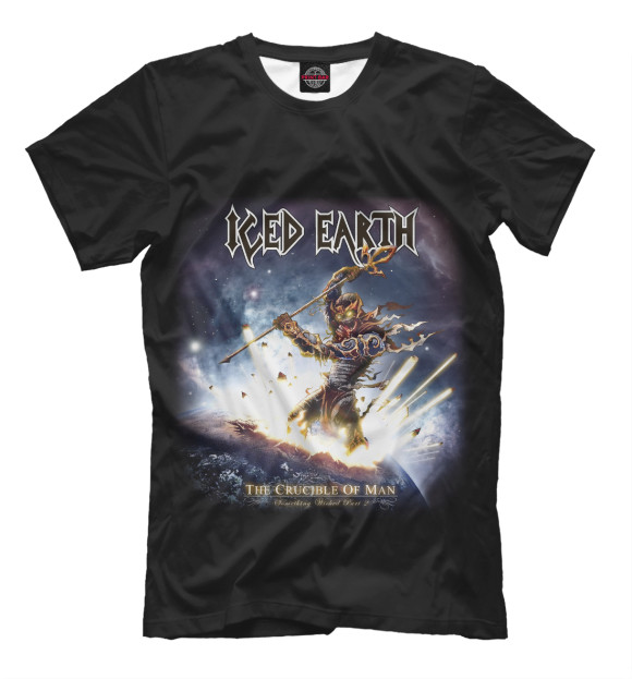 Мужская футболка с изображением Iced Earth цвета Черный
