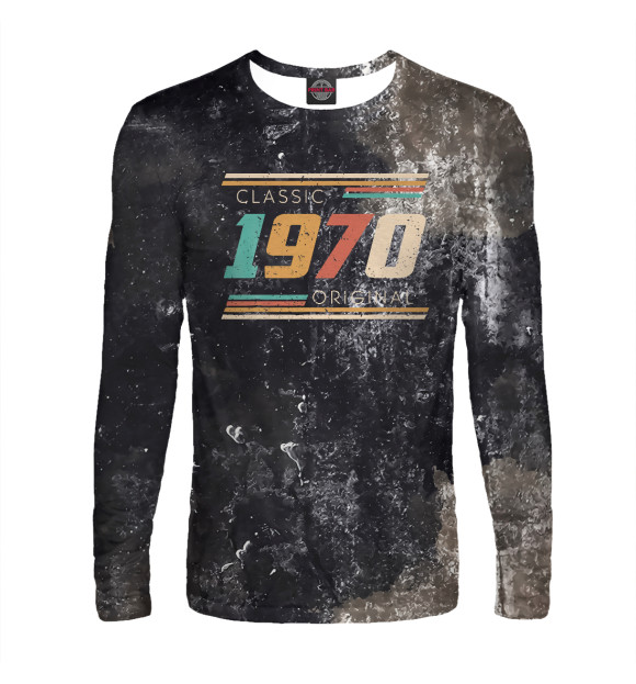 Мужской лонгслив с изображением Vintage Made In 1970 цвета Белый
