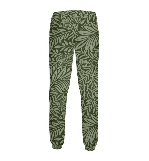 Мужские спортивные штаны с изображением Flowers Green цвета Белый
