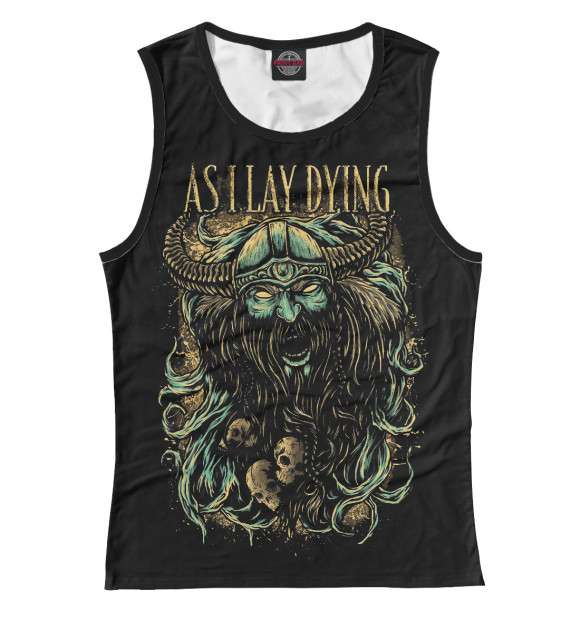 Женская майка с изображением As I Lay Dying цвета Белый