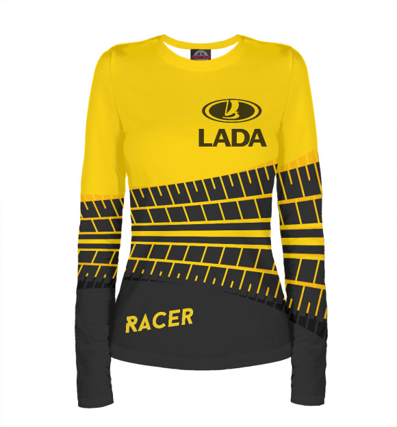 Женский лонгслив с изображением LADA цвета Белый