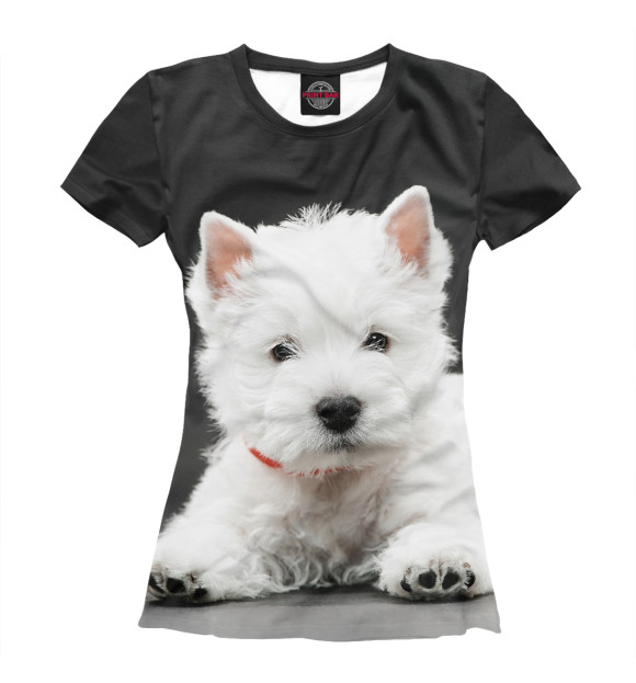Футболка для девочек с изображением Вест-хайленд-уайт-терьер цвета Белый