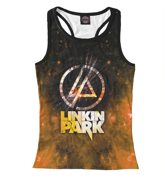 Женская майка-борцовка с притом Linkin Park цвета Белый Женская майка-борцовка с изображением Linkin Park цвета Белый