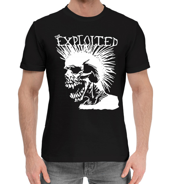 Мужская хлопковая футболка с изображением The exploited цвета Черный