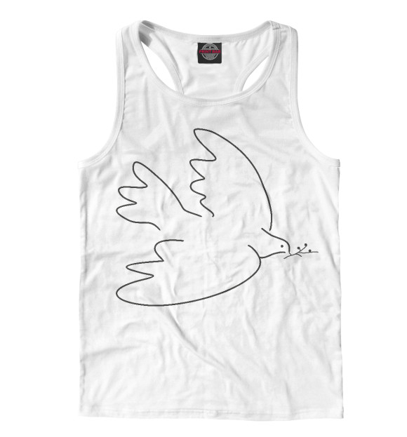 Мужская майка-борцовка с изображением Голубь мира Пикассо цвета Белый